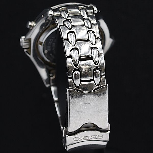1円 セイコー キネティック スキューバ 5M43-0D70 200m ブル文字盤 デイデイト メンズ腕時計 OBR 6406000 4MGYの画像3