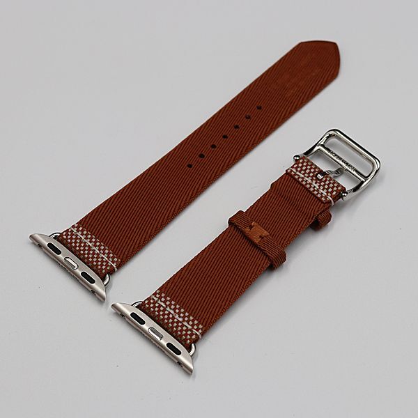 1 иен хорошая вещь Hermes Apple часы оригинальный ремень текстильный ремень Brown цвет 17mm для мужской / женские наручные часы для TCY 2147000 4NBG1