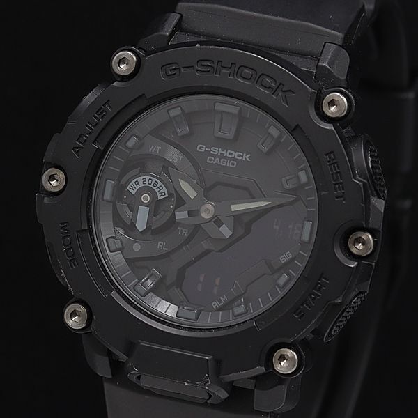 1円 保/箱 稼動 良品 カシオ G-SHOCK 2200シリーズ GA-2200BB QZ デジアナ カーボン メンズ腕時計 DOI 2147000 4NBG1の画像1