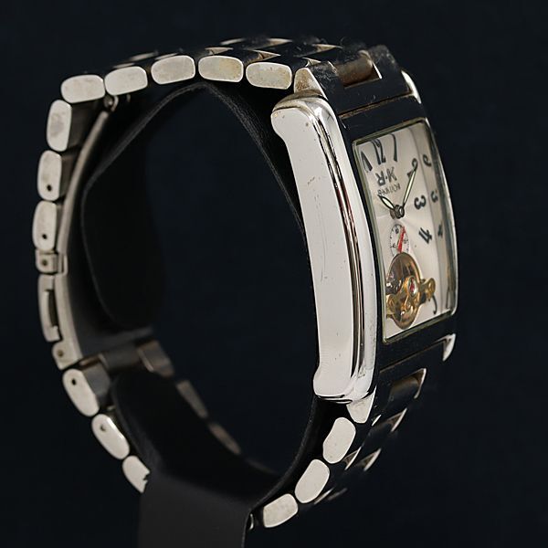 1円 稼動 良品 手巻き リョウコ キクチ R・KIKUCHI スモセコ スクエア 白系文字盤 メンズ腕時計 OKZ 2147000 4NBG1の画像2