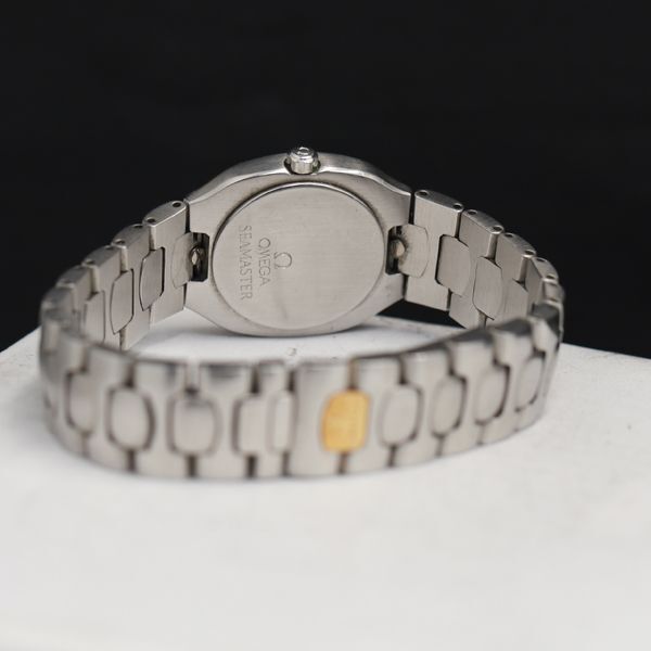 1円 オメガ シーマスター ポラリス QZ ホワイト文字盤 レディース腕時計 KRK 9274100 4KHTの画像4