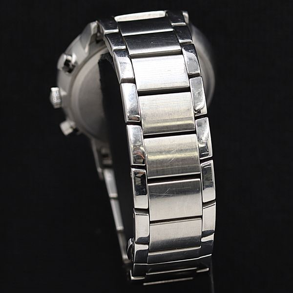 1円 稼働 エンポリオ アルマーニ AR-2448 ネイビー文字盤 QZ デイト クロノグラフ メンズ腕時計 OBR 6622000 4APTの画像3