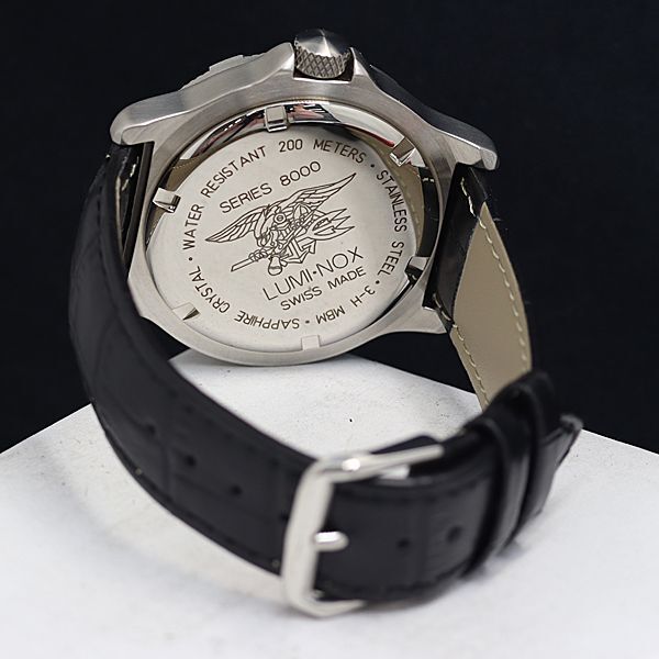 1円 稼動 良品 QZ 箱付 ルミノックス ダイバー プロフェッショナル 200m 8000シリーズ デイト 黒文字盤 メンズ腕時計 OKZ 2147000 4NBG1の画像4