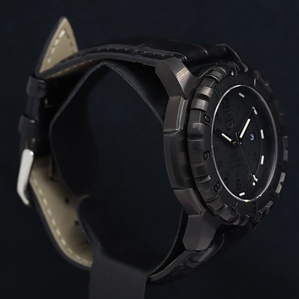 1円 稼動 良品 QZ 箱付 ルミノックス ナイトホーク F-117 6400シリーズ 200m デイト 黒文字盤 メンズ腕時計 OKZ 2147000 4NBG1_画像2