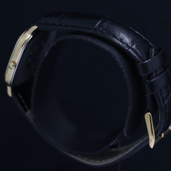 1円 オメガ QZ シーマスター デイト 1430 スクエア ゴールド文字盤 メンズ腕時計 0078100 MTMの画像3