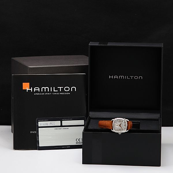 1円 箱/保付 稼働 良品 ハミルトン H123510 QZ スモセコ シルバー文字盤 レディース腕時計 KTR 0539000 4ERTの画像5