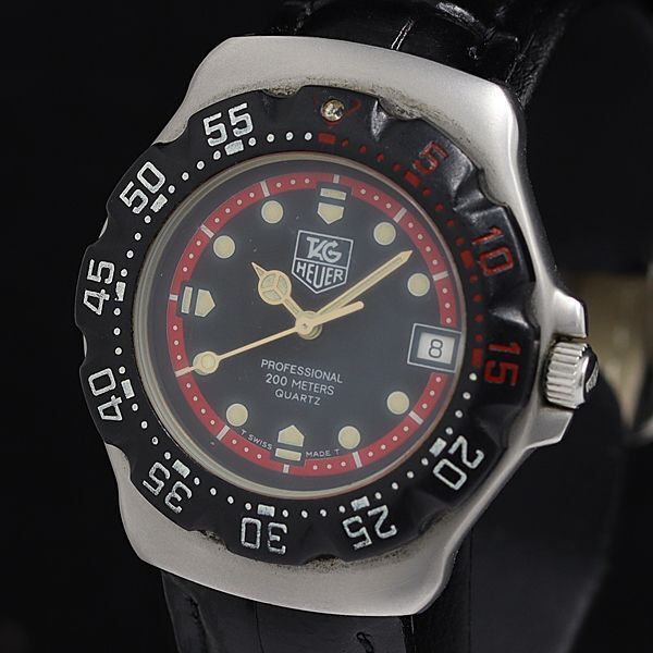 1円 稼動 タグホイヤー フォーミュラ1 WA1214 QZ 黒文字盤 デイト レディース腕時計 KTR 1397000 4APTの画像1
