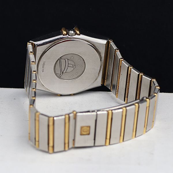 1円 稼働 オメガ コンステレーション 396.107 QZ ゴールド文字盤 デイト フルバー メンズ腕時計 OGI 0093500 4ERTの画像4