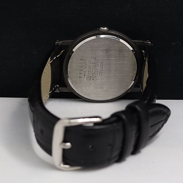 1円 稼動 セイコー QZ 7431-6100 4APY ホワイト文字盤 メンズ腕時計 YUM 7561000の画像4