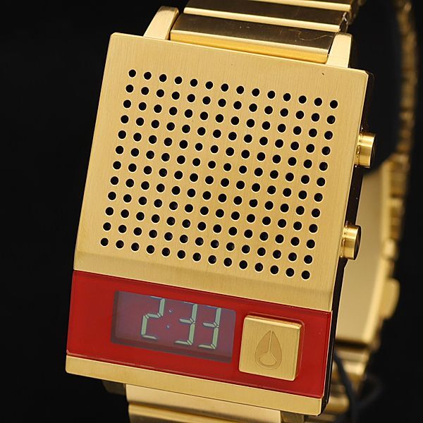 1円 稼働 未使用品 箱/コマ2/充電器付 定価約25,500円 ニクソン 充電式 A1266 000 ドークトゥー ゴールド メンズ腕時計 SGN 2000000 NSKの画像1