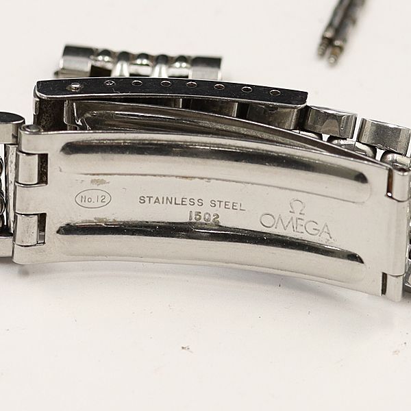 1円 オメガ 純正ベルト ブレス 1502 シルバーカラー 16ｍｍ用 メンズ腕時計用 TCY 2000000 NSKの画像3