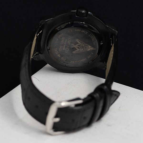 1円 稼働 ルミノックス F-117 ナイトホーク 3400 QZ 黒文字盤 デイト メンズ腕時計 OGH 2147000 4NBG1の画像4