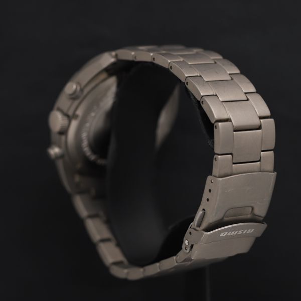 1円 稼働 良品 日産 nismo クロノグラフ QZ 白文字盤 デイト メンズ腕時計 KRK 2343000 4ANTの画像3