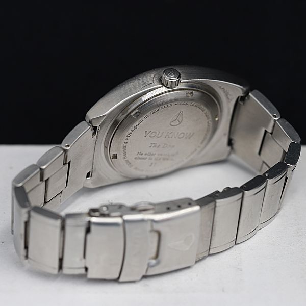 1円 稼働 良品 ニクソン QZ 黒文字盤 デイデイト メンズ腕時計 OGI 7561000 4APYの画像4