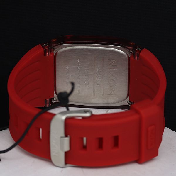 1円 稼動 未使用品 QZ 箱付 定価約￥14,000 ニクソン A408 191 コンプ レッド デジタル文字盤 メンズ腕時計 KTR 2000000 NSKの画像4