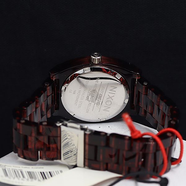 1円 箱/コマ3付 ニクソン QZ A1214 200 ミディアムタイムテラー アセテート シルバー文字盤 レディース腕時計 SGN 2000000 NSKの画像4