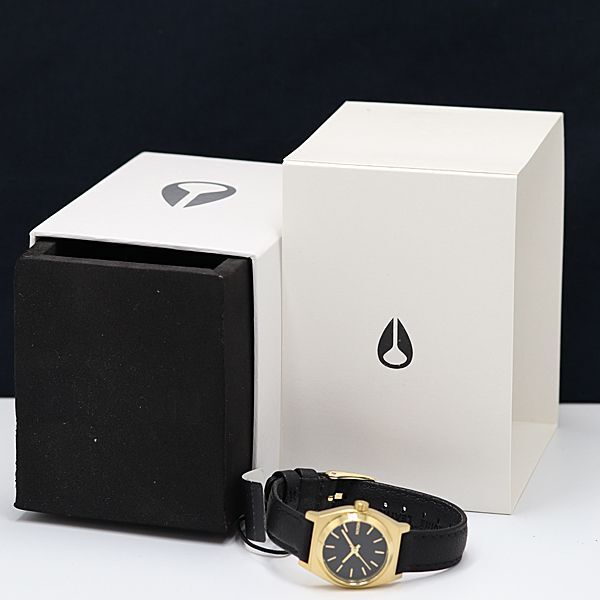 1 jpy box attaching operation unused goods Nixon small Time Teller A509 010 QZ black face regular price approximately Y13.800 lady's wristwatch OKZ 2000000 NSK