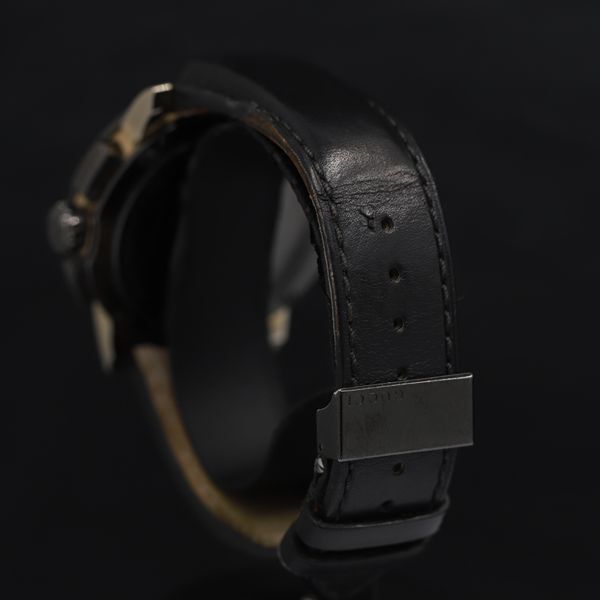 1円 グッチ 101.2 ブラック文字盤 QZ Gタイムレス クロノ スモセコ メンズ腕時計 KRK 0025300 4RKTの画像3