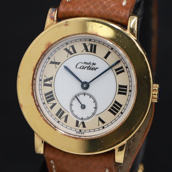 1 jpy Cartier 925 Must du long do small second QZ 1810.1 white face lady's wristwatch KRK 4738800 4DIT