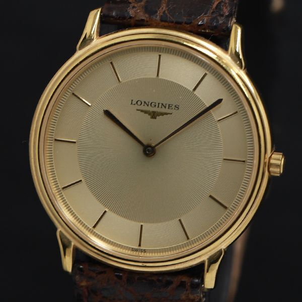 1 иен QZ Longines Grand Classic L4.876.2 Gold циферблат мужские наручные часы KRK 0045100