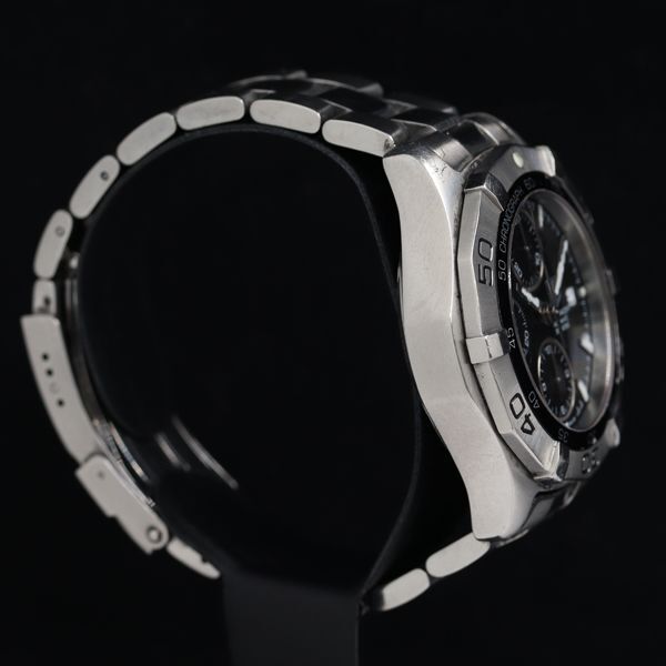 1円 稼動 タグホイヤー アクアレーサー デイト クロノグラフ 黒文字盤 メンズ腕時計 SGN 0095700の画像2