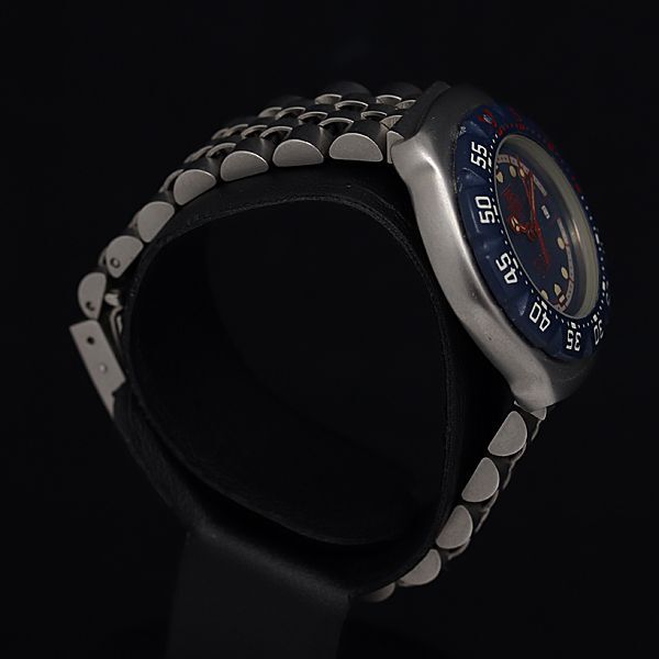 1円 稼動 良品 タグホイヤー プロフェッショナル200M QZ ネイビー文字盤 デイト 回転ベゼル レディース腕時計 OGI 0056100の画像2