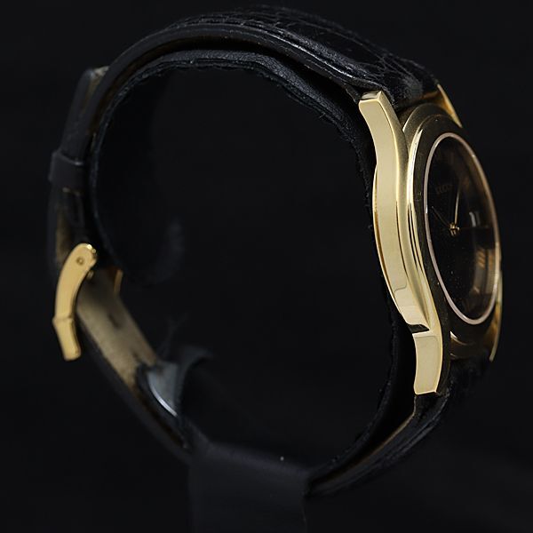 1 иен работа Gucci 5400M SS GP раунд Date QZ чёрный циферблат мужские наручные часы KMR 5808000 4PRT
