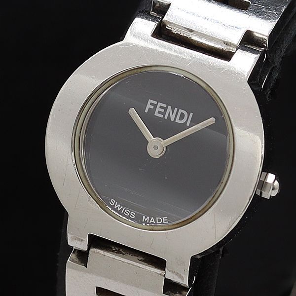 1円 稼働 フェンディ 3050L 045-309 QZ ブラック文字盤 レディース腕時計 DOI 2756000 4BJYの画像1