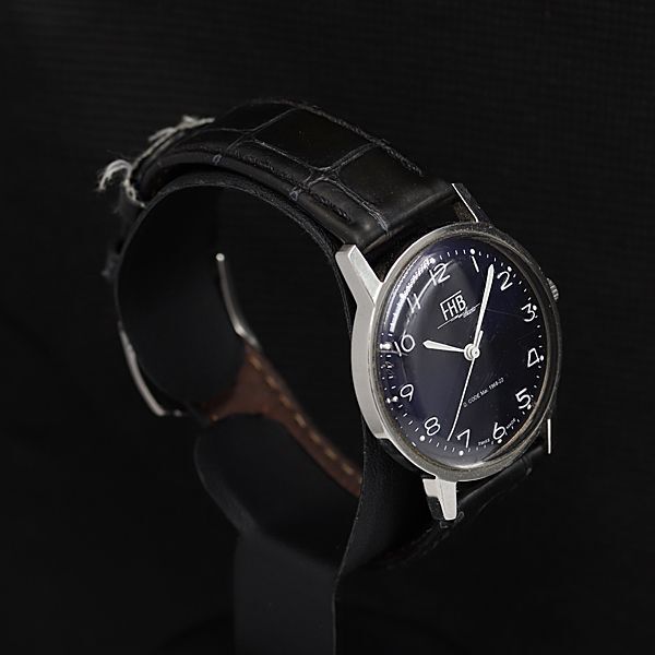 1円 良品 エフエイチビー QZ F-908 ブルー文字盤 メンズ腕時計 TCY2756000 4BJYの画像2