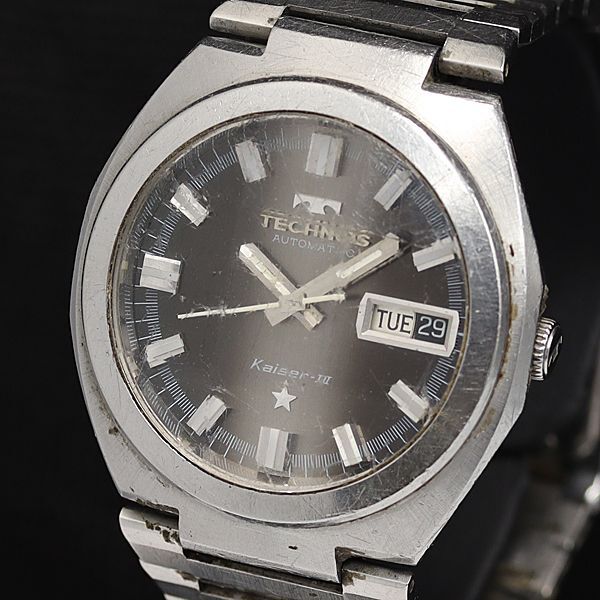 1 иен работа Tecnos AT S3C0453 серый циферблат дата мужские наручные часы TCY 2756000 4BJY