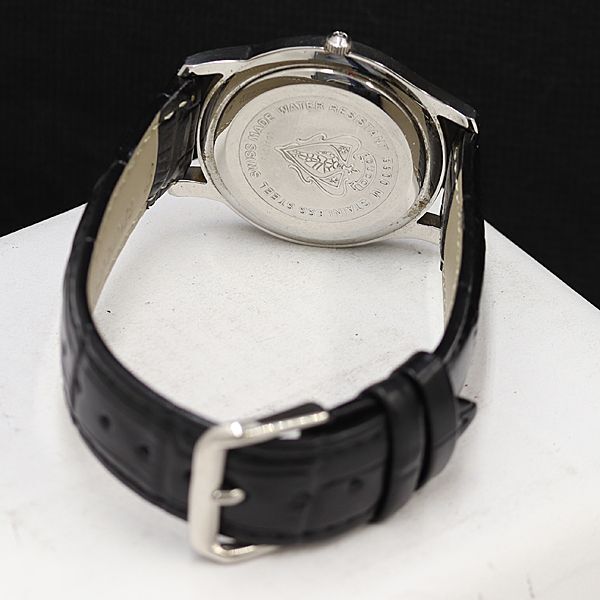 1 иен работа хорошая вещь Gucci 5500M QZ черный циферблат Date кожаный ремень мужские наручные часы DOI 0176000