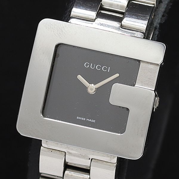 1円 保付 稼働 良品 グッチ 3600L QZ ブラック文字盤 レディース腕時計 DOI 5105100 4PRTの画像1