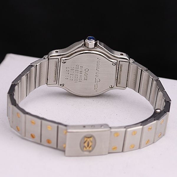 1円 カルティエ サントスオクタゴン 187903 YG×SS アイボリー文字盤 QZ デイト レディース腕時計 NSY 0510510 4PRTの画像4