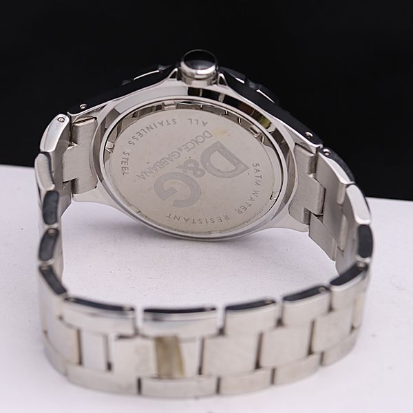 1円 稼働 良品 ドルチェ＆ガッバーナ ブラック文字盤 QZ メンズ腕時計 NSY 8174000 4PRYの画像4