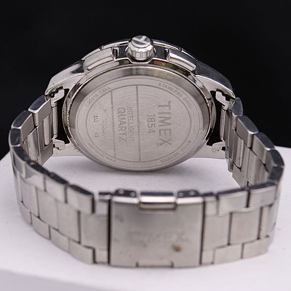 1円 稼働 タイメックス T2N501 ブルー文字盤 QZ クロノグラフ メンズ腕時計 NSY 8174000 4PRYの画像4