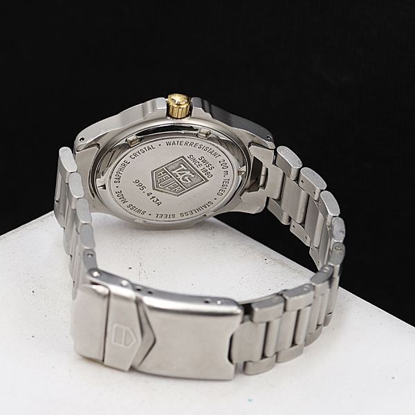1円 稼働 タグホイヤー QZ 995.413A プロフェッショナル イエロー文字盤 デイト メンズ腕時計 TCY2519000 4ANT_画像4