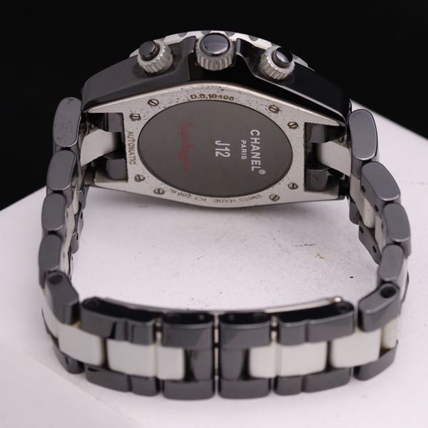 1円 稼働 シャネル J12 D.S.10408 AT/自動巻 スモセコ デイト シルバー文字盤 メンズ腕時計 TKD 0637120 4ANTの画像4