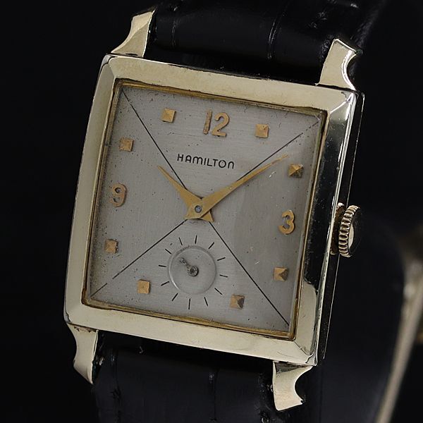 1円 ハミルトン 手巻き ゴールド文字盤 スモセコ レディース腕時計 KTR 0583000 4ERTの画像1