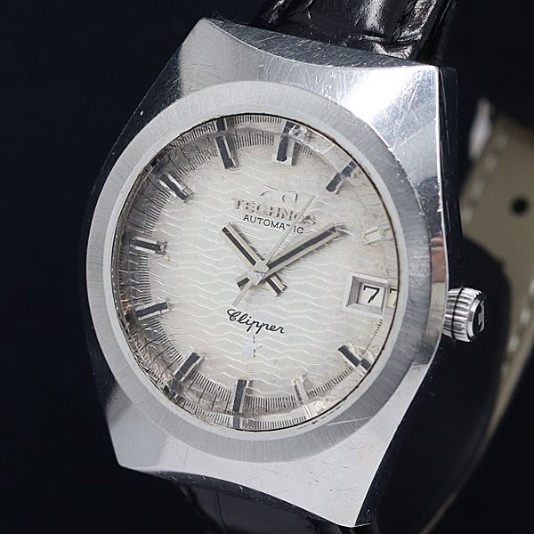 1 иен работа хорошая вещь Tecnos AT/ самозаводящиеся часы Clipper не пропускающее стекло раунд Date серебряный циферблат мужские наручные часы INB 2756000 4BJY