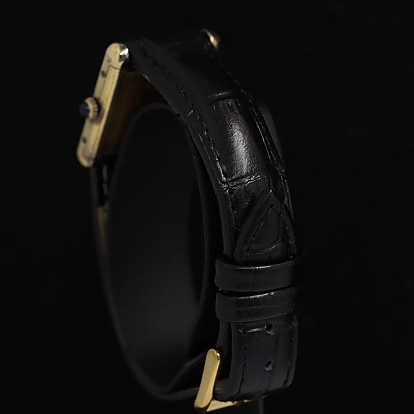 1円 稼働 カルティエ マストタンク SV925 手巻き 黒文字盤 メンズ腕時計 OGH 0445500_画像3