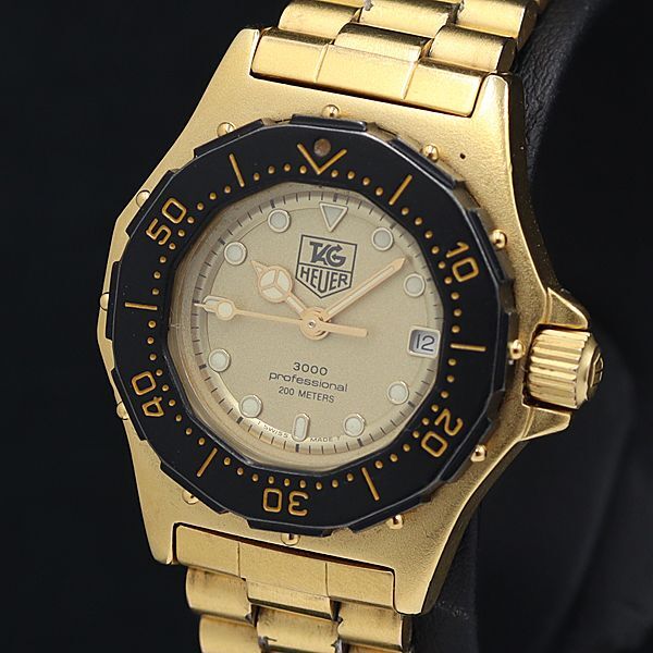1 jpy operation TAG Heuer 3000 series rare 937.408 QZ SS GP ivory face wristwatch 0077000 4DKT