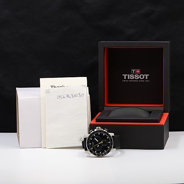 1 иен с ящиком работа хорошая вещь Tissot T125617A хронограф Date чёрный циферблат раунд спорт QZ мужские наручные часы NSY 3797000 4NBG2