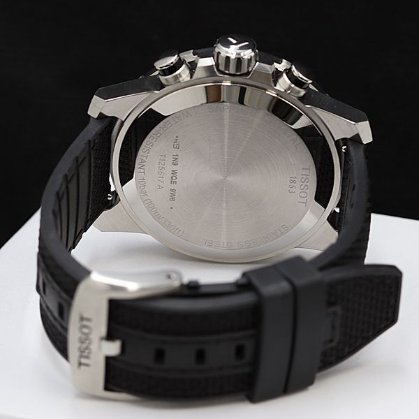 1 иен с ящиком работа хорошая вещь Tissot T125617A хронограф Date чёрный циферблат раунд спорт QZ мужские наручные часы NSY 3797000 4NBG2