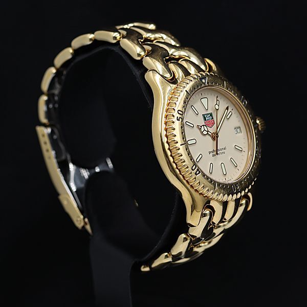 1 jpy operation TAG Heuer Professional 200 QZ Date ivory face S94.006K GP men's wristwatch KMR 0577200 4YBT