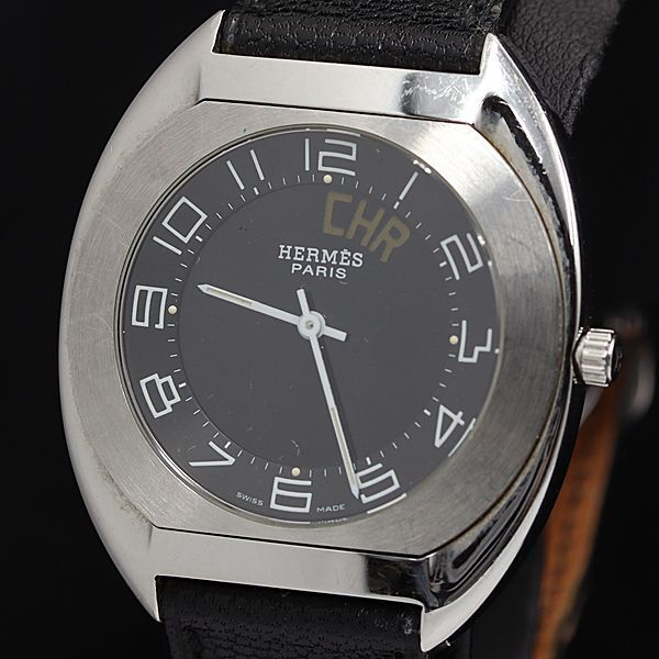 1 иен работа Hermes es Pas радиоволны солнечный цифровой циферблат ES1.710 черный SS мужские наручные часы KMR 3797000 4NBG2
