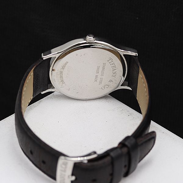 1円 稼働 良品 ティファニー QZ 900294525 白文字盤 デイト ラウンド レディース腕時計 TCY0013200 4ERTの画像4