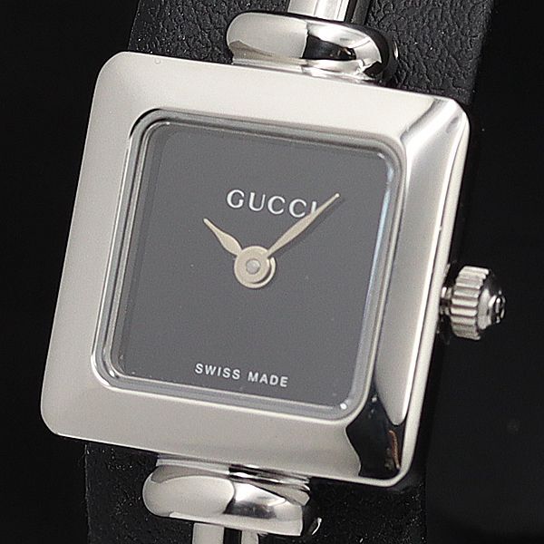 1円 グッチ QZ 1900L 黒文字盤 スクエア レディース腕時計 TCY0517000 4ERTの画像1