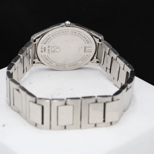 1円 稼働 ダンヒル BB10417 QZ デイト ホワイト文字盤 メンズ腕時計 TKD 腕時計 0555000 4YBT_画像4