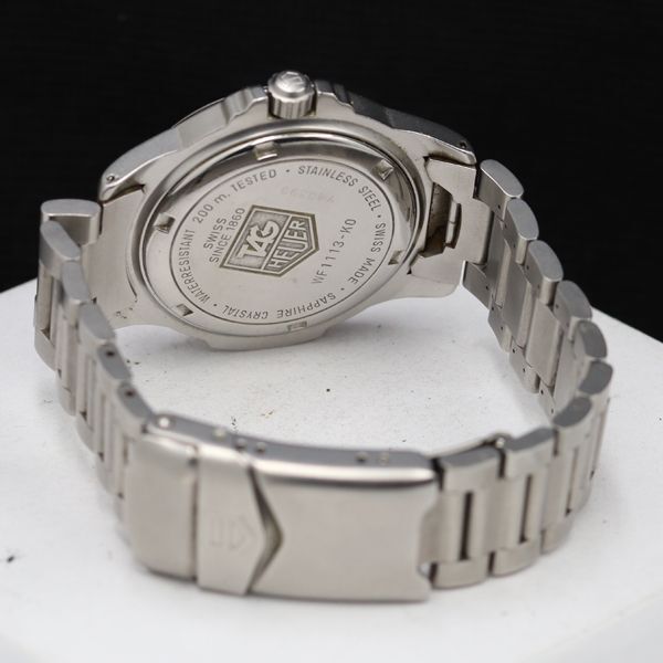 1円 稼働 タグホイヤー 4000シリーズ プロフェッショナル 200m WF1113-KO QZ デイト ネイビー文字盤 メンズ腕時計 TKD 腕時計 0122100 4YBT_画像4