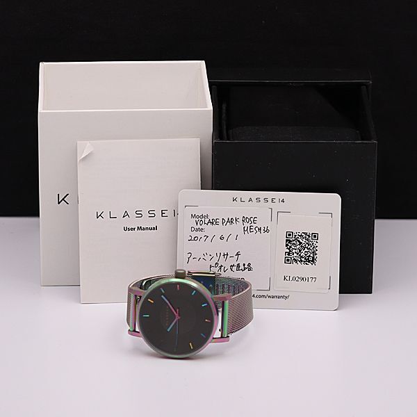 1円 保/箱付 稼働 良品 クラスフォーティーン QZ ブラック文字盤 シリンダー レディース腕時計 DOI 3797000 4NBG2の画像5